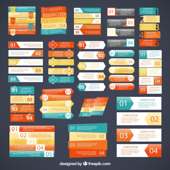 Variety of infographic banners Variety of infographic banners