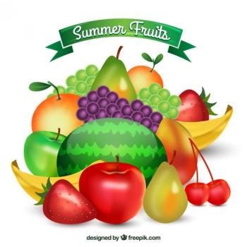 Variety of summer fruits