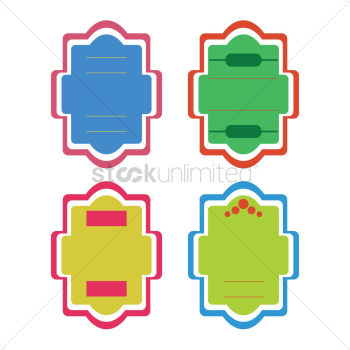 Various colorful labels Various colorful labels