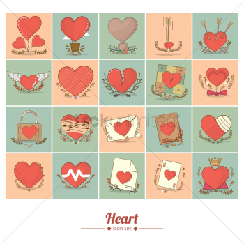 Various heart icons Various heart icons