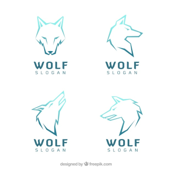 Various modern logos of wolves Various modern logos of wolves