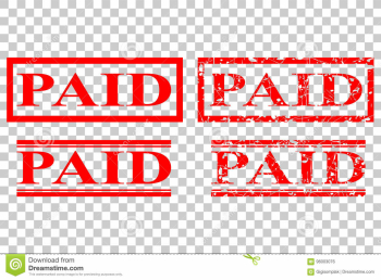 Various Style Of Rubber Stamp Paid At Transparent Effect ...