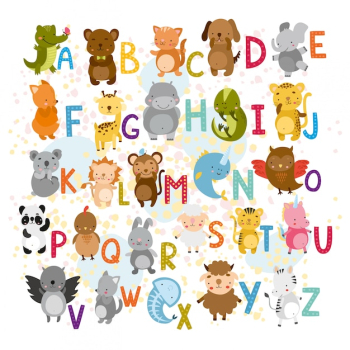 vector alphabet with cute animals vector alphabet with cute animals