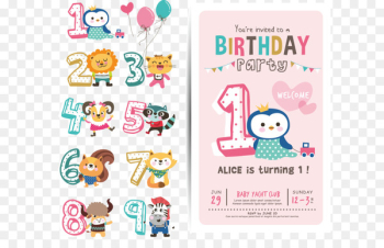 Vector cartoon figures birthday celebration Vector cartoon figures birthday celebration