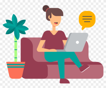 Vector Color Cartoon Playing Computer Girl - Cartoon Girl On Computer Png Vector Color Cartoon Playing Computer Girl - Cartoon Girl On Computer Png