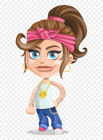 Vector Gangster Cartoon Character - Girl Gangster Cartoon Vector Gangster Cartoon Character - Girl Gangster Cartoon