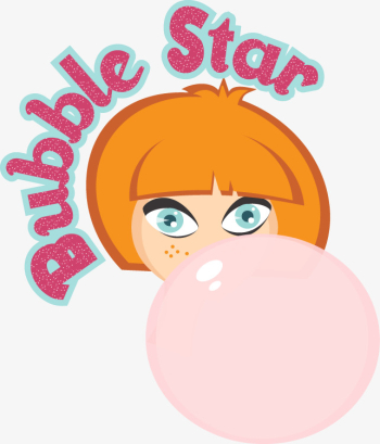 Vector Girl Blowing Balloons, Blow A Balloon, Blond Girl ...