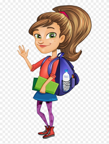 Vector Girl Student - Vector Art Character Girl Vector Girl Student - Vector Art Character Girl