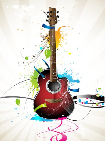 vector guitar six strings, music instrument