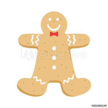 Vector holiday icon of gingerbread man cookie Vector holiday icon of gingerbread man cookie