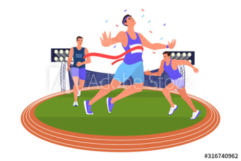 Vector illustration athlete sprinting