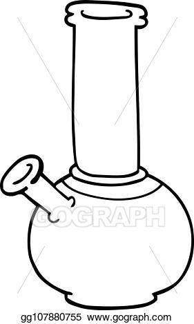 Vector Illustration - Line drawing cartoon bong. EPS Clipart ...