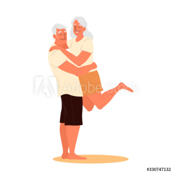 Vector illustration of a loving elderly couple Vector illustration of a loving elderly couple