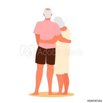Vector illustration of a loving elderly couple Vector illustration of a loving elderly couple
