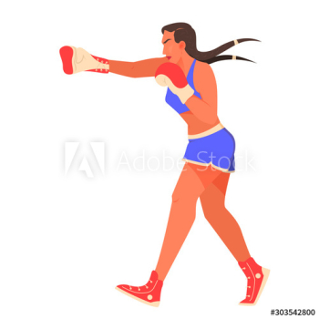 Vector illustration of female boxer Vector illustration of female boxer