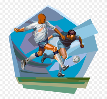 Vector Illustration Of Football Soccer Players Chase - Vector Illustration Of Football Soccer Players Chase