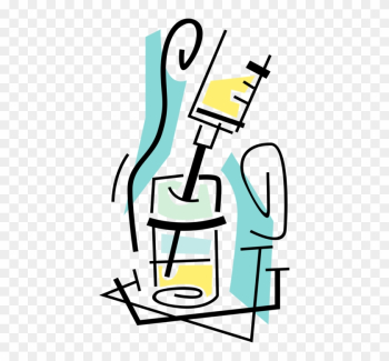 Vector Illustration Of Medical Vaccination Hypodermic - Vial Vector Illustration Of Medical Vaccination Hypodermic - Vial