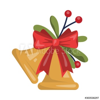 Vector illustration of traditional Christmas golden bells Vector illustration of traditional Christmas golden bells