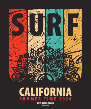 Vector illustration on the theme of surf rider 