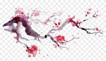 Vector Ink Japanese Cherry Blossoms - Japanese Cherry Blossom Vector