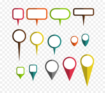 Vector Map Icon - Color map Landmarks vector material Vector Map Icon - Color map Landmarks vector material