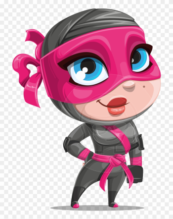Vector Ninja Cartoon Character - Cartoon Girl Ninja Vector Ninja Cartoon Character - Cartoon Girl Ninja
