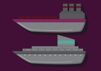 Vector of cruise and cargo ship Vector of cruise and cargo ship