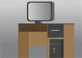 Vector of desktop computer Vector of desktop computer
