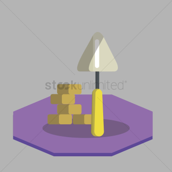 Vector of shovel with bricks