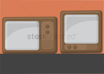Vector of vintage television set Vector of vintage television set