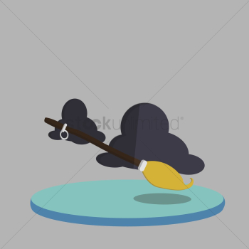Vector of witch broomstick Vector of witch broomstick