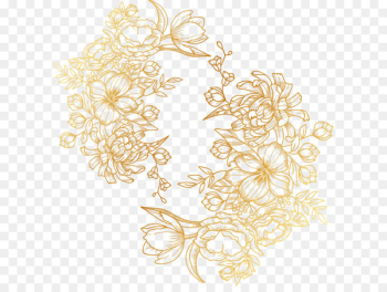 Vector painted golden flowers Vector painted golden flowers