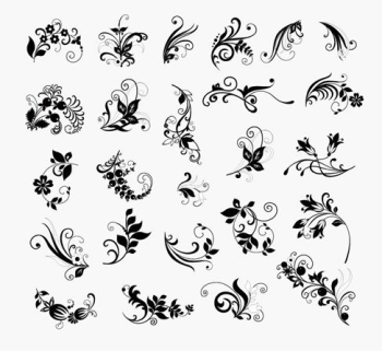 Vector Set of Floral Elements for Design Vector Set of Floral Elements for Design