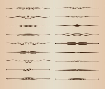 Vector Set of Ornamental Design Rule Lines Vector Set of Ornamental Design Rule Lines