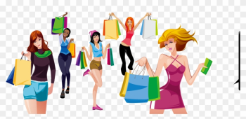 Vector Shopping Girl - Girl Shopping Transparent Vector Vector Shopping Girl - Girl Shopping Transparent Vector