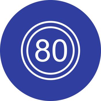 Vector Speed limit 80 Icon