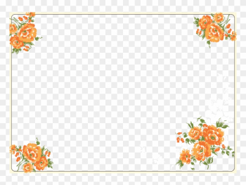 Vector Watercolor Flowers Border 811*552 Transprent - Orange Flower Border Png