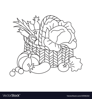 vegetable basket coloring page for kids vegetable basket coloring page for kids
