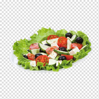 Vegetable salad on white plate, Greek salad Berry Caesar salad , salad transparent background PNG clipart