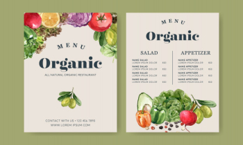 Vegetable watercolor paint collection. fresh food organic menu healthy illustration Free Vector