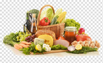 Vegetables and fruits, Basket Wicker Food Table Kitchen, groceries transparent background PNG clipart