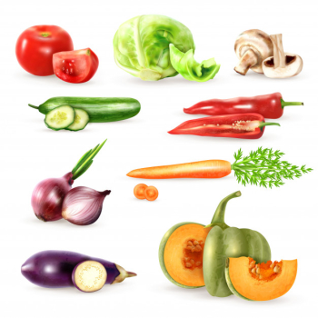Vegetables decorative icons collection Free Vector Vegetables decorative icons collection Free Vector
