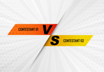 Versus vs contestant and screen background Free Vector