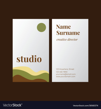 vertical business card design modern and elegant