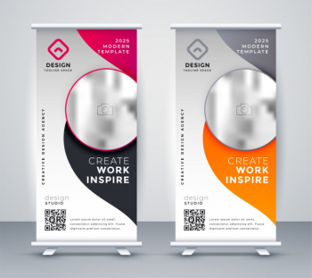 Vertical business rollup banner design Free Vector Vertical business rollup banner design Free Vector
