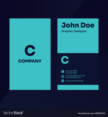 vertical layout simple and elegant business card