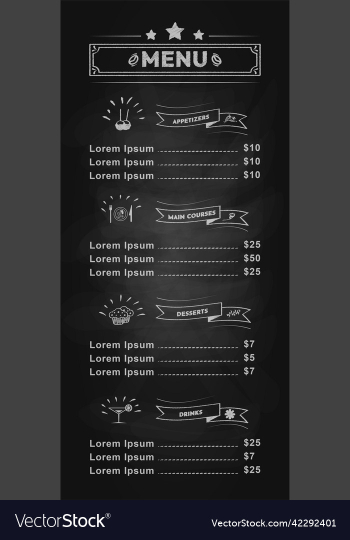 vertical restaurant menu template hand drawn vertical restaurant menu template hand drawn