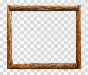 Vertical Wood frame PNG transparent background