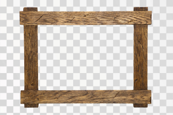 Vertical Wood frame PNG transparent background