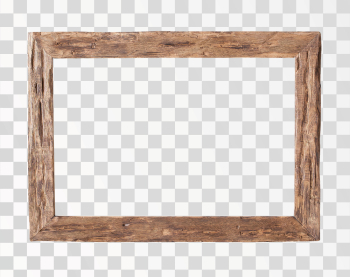 Vertical Wood frame PNG transparent background